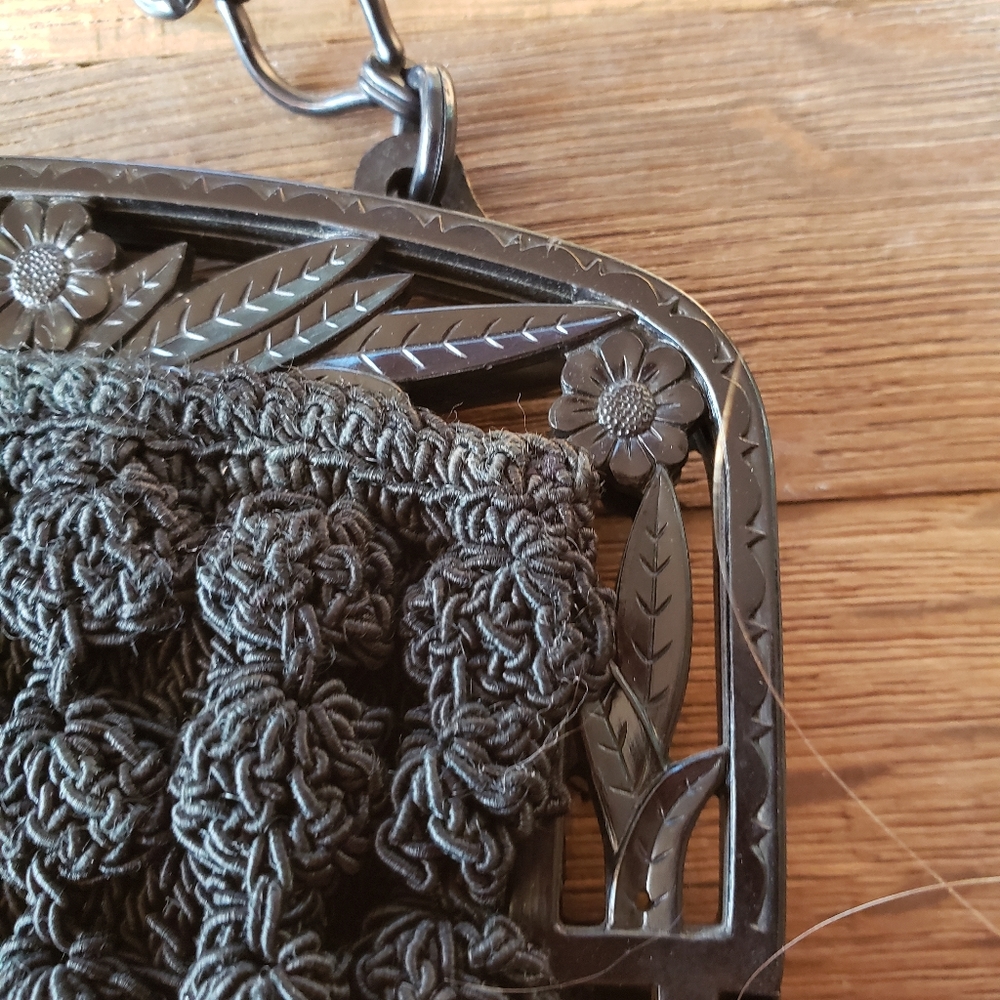 RARE Vintage 30's Crocheted Handbag - Picture 5 of 8